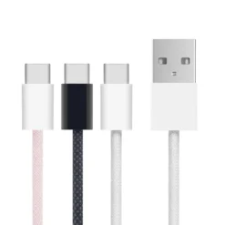 Linocell Flettet USB-A- til USB-C-kabel Svart 0,5 m