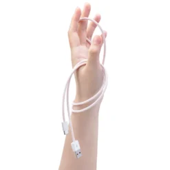 Linocell Flettet USB-A- til USB-C-kabel Rosa 2 m