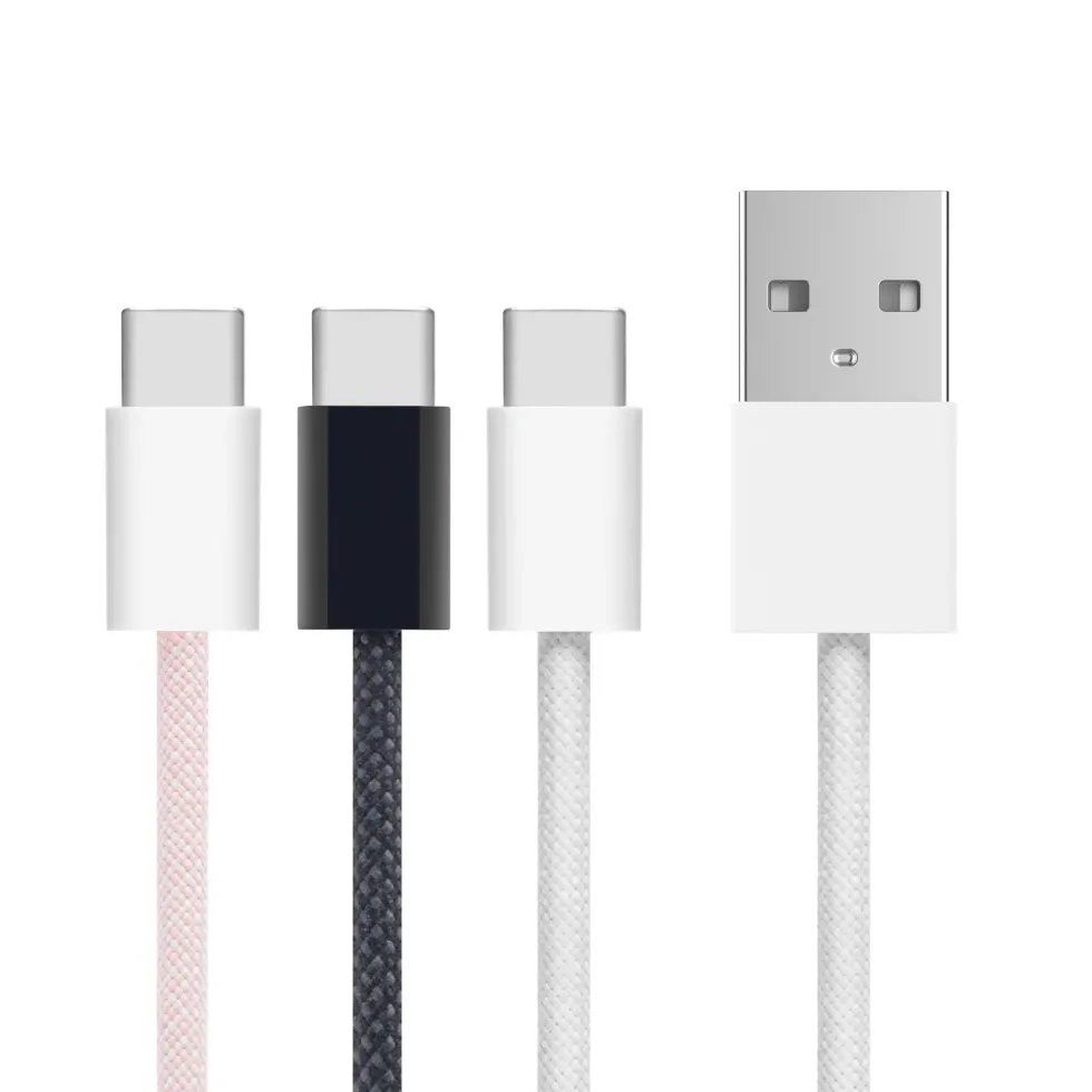 Linocell Flettet USB-A- til USB-C-kabel Rosa 0,5 m