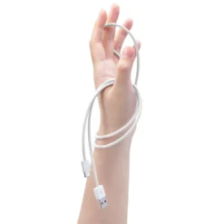 Linocell Flettet USB-A- til USB-C-kabel Hvit 1 m