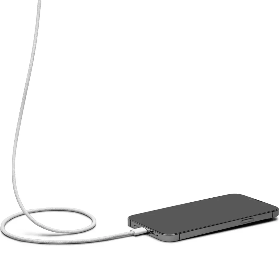 Linocell Flettet USB-A- til USB-C-kabel Hvit 1 m