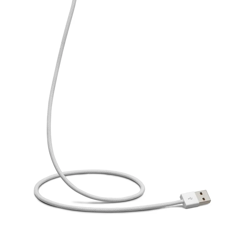 Linocell Flettet USB-A- til USB-C-kabel Hvit 1 m