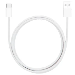 Linocell Flettet USB-A- til USB-C-kabel Hvit 1 m
