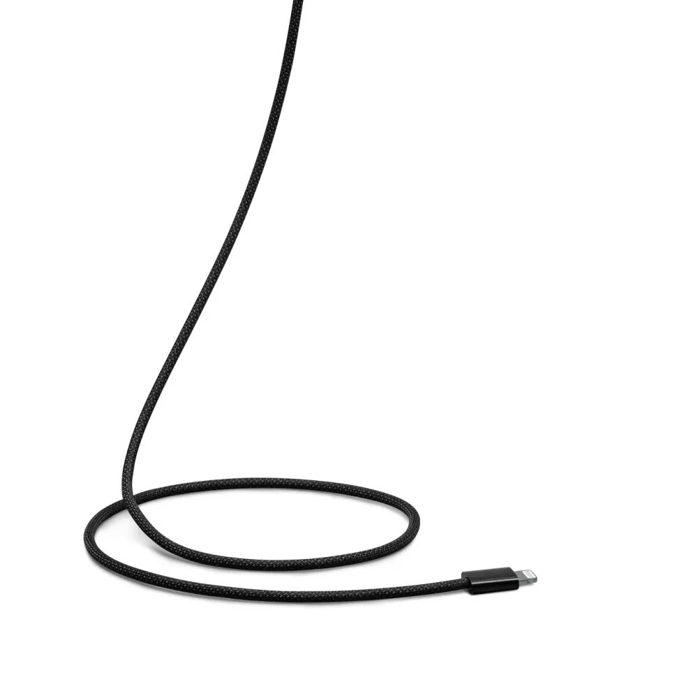 Linocell Flettet USB-C- til Lightning-kabel Svart 1 m