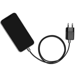 Linocell Flettet USB-C- til Lightning-kabel Svart 2 m