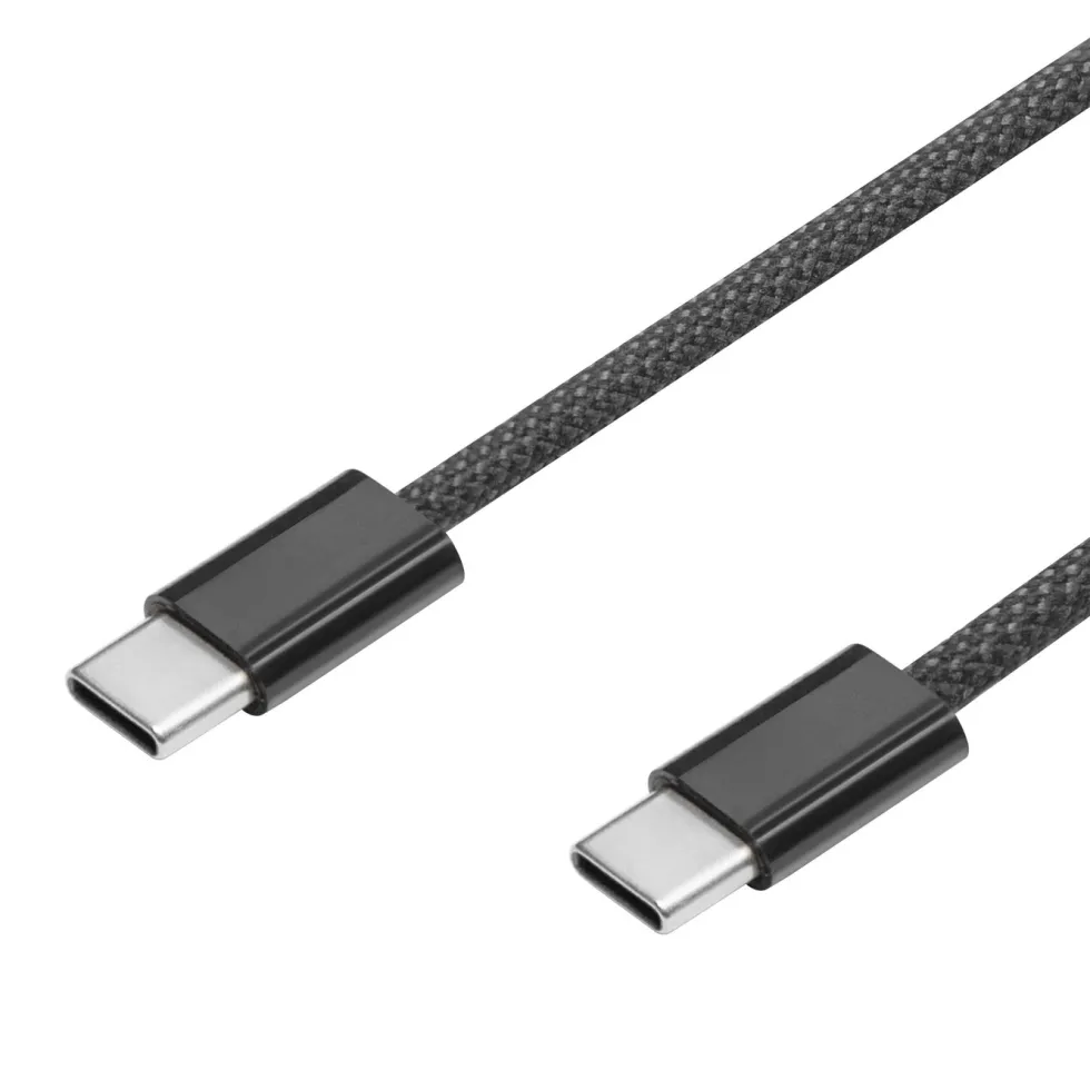 Linocell Flettet USB-C- til USB-C-kabel 240W Svart 2 m