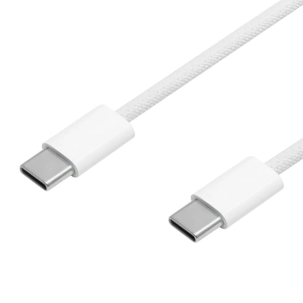 Linocell Flettet USB-C- til USB-C-kabel 240W Hvit 1m
