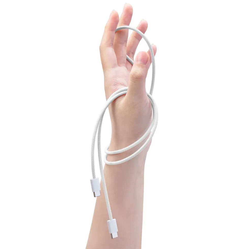 Linocell Flettet USB-C- til USB-C-kabel 60W Hvit 1 m