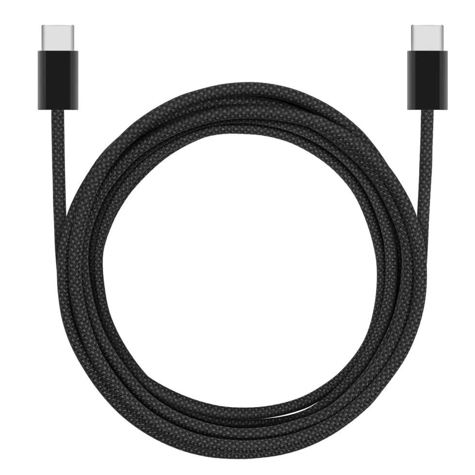Linocell Flettet USB-C- til USB-C-kabel 60W Svart 2 m