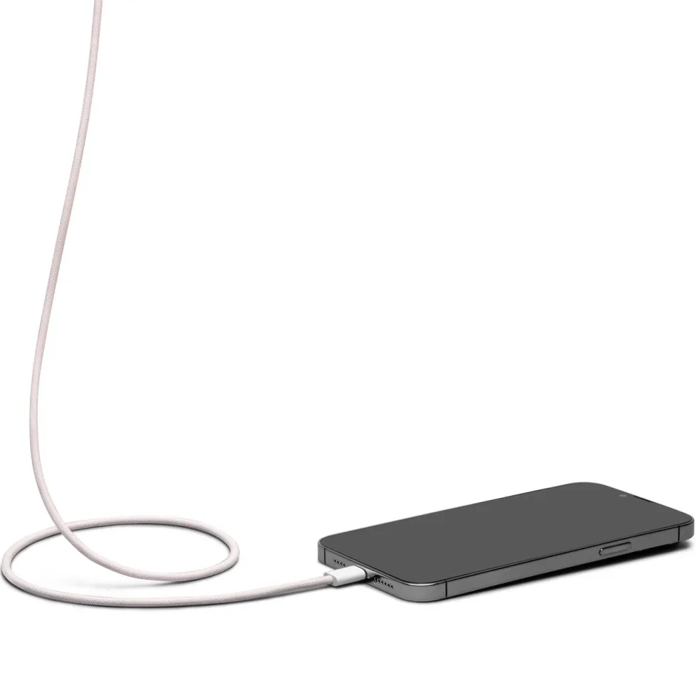 Linocell Flettet USB-C- til USB-C-kabel 60W Rosa 2 m