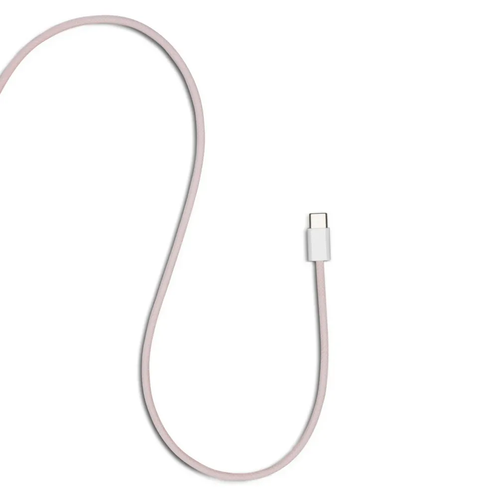 Linocell Flettet USB-C- til USB-C-kabel 60W Rosa 1 m