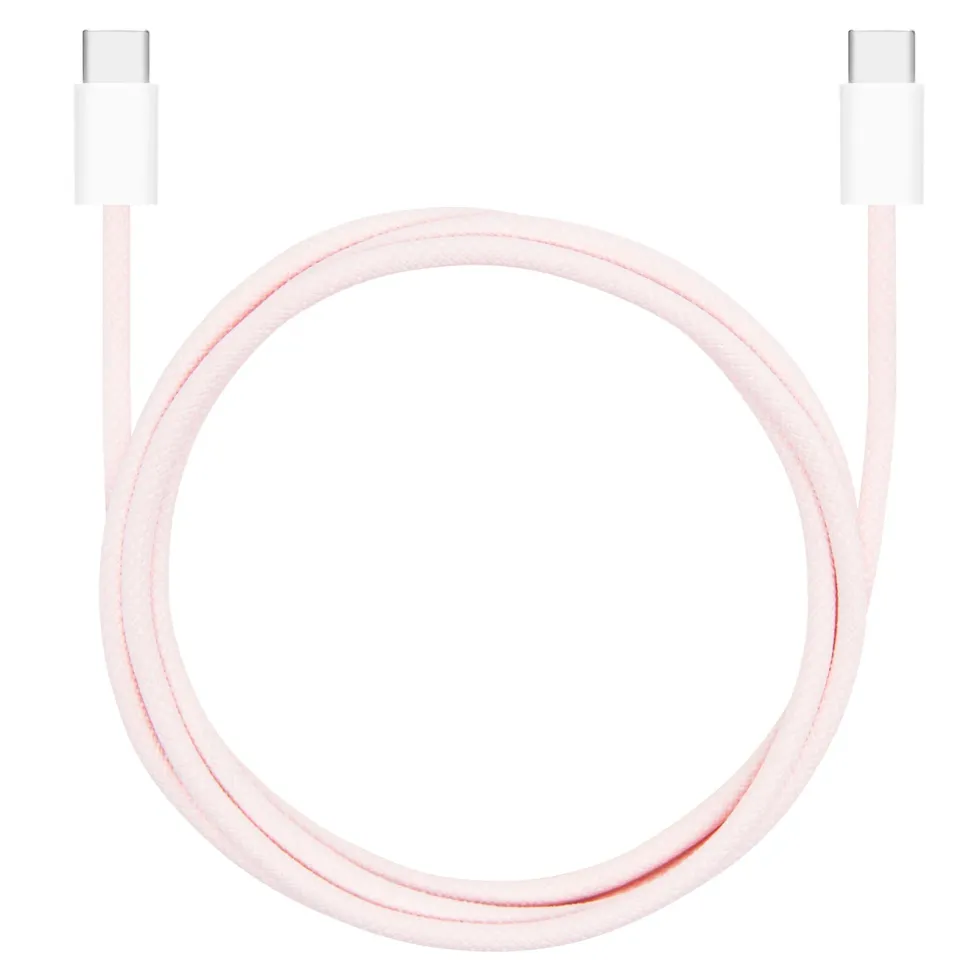 Linocell Flettet USB-C- til USB-C-kabel 60W Rosa 1 m
