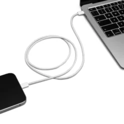 Linocell Flettet USB-C- til USB-C-kabel 60W Hvit 0,5 m