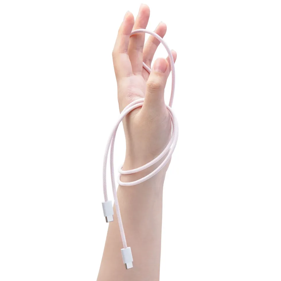 Linocell Flettet USB-C- til USB-C-kabel 60W Rosa 0,5