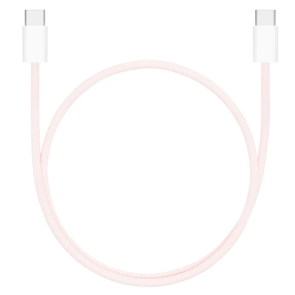 Linocell Flettet USB-C- til USB-C-kabel 60W Rosa 0,5