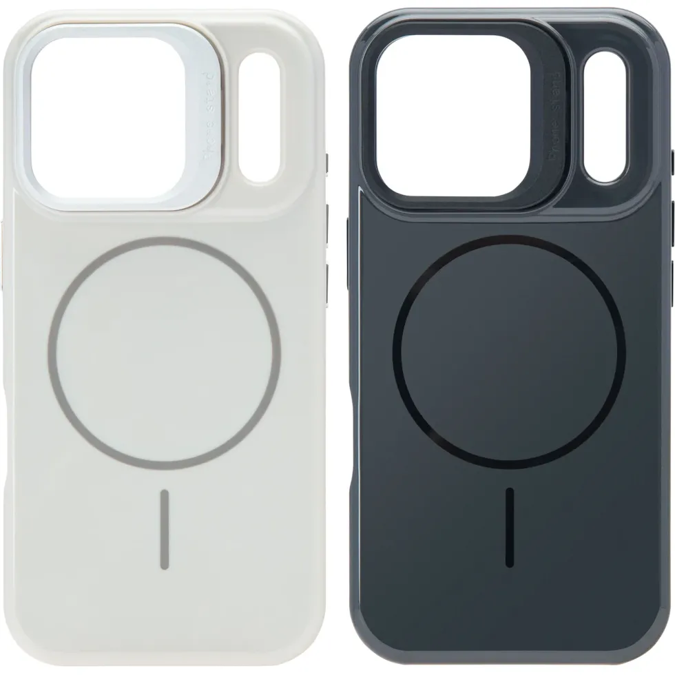 Linocell Flip Stand Case Mobildeksel for iPhone 17 Pro Hvit
