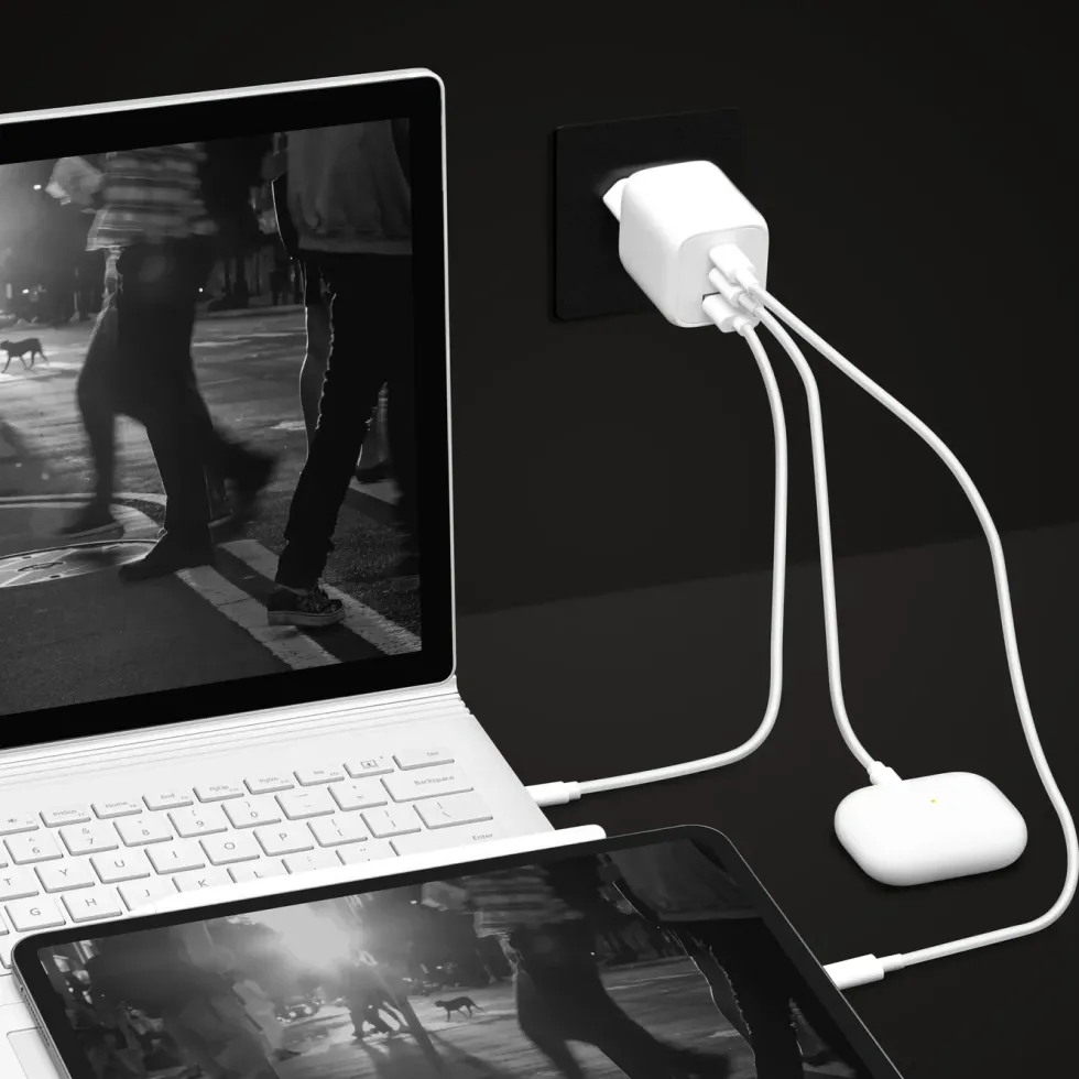 Linocell Premium GaN USB-C lader med PD 65 W Hvit