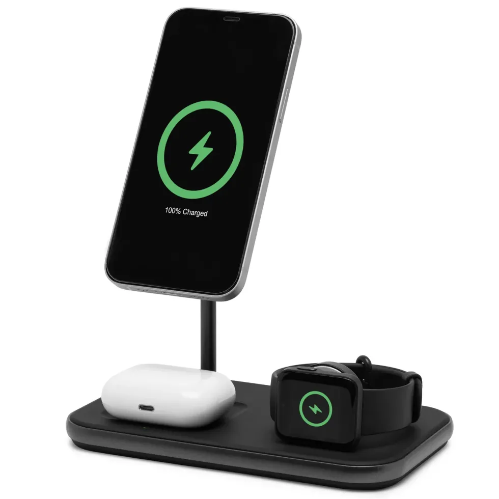 Linocell Premium 3-i-1-ladestasjon med MagSafe-kompabilitet