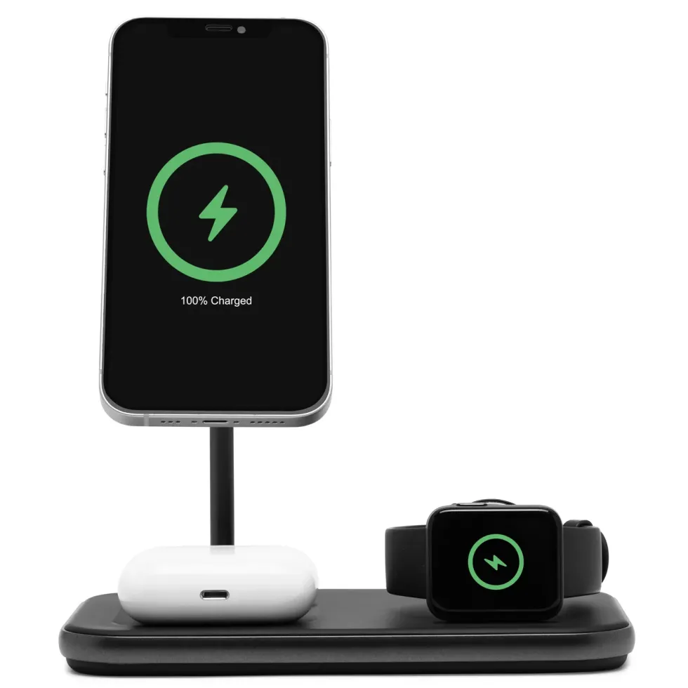 Linocell Premium 3-i-1-ladestasjon med MagSafe-kompabilitet