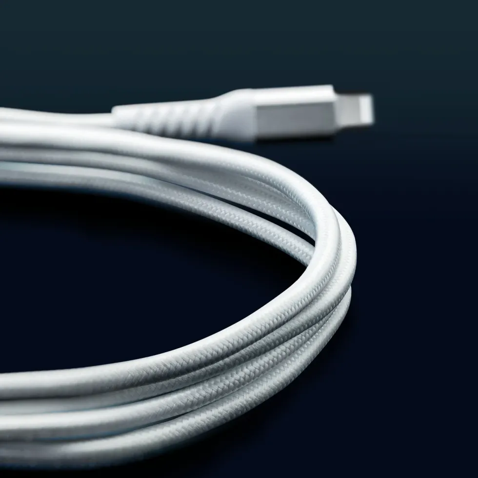 Linocell Premium Kevlar Lightning-kabel 2 m Hvit