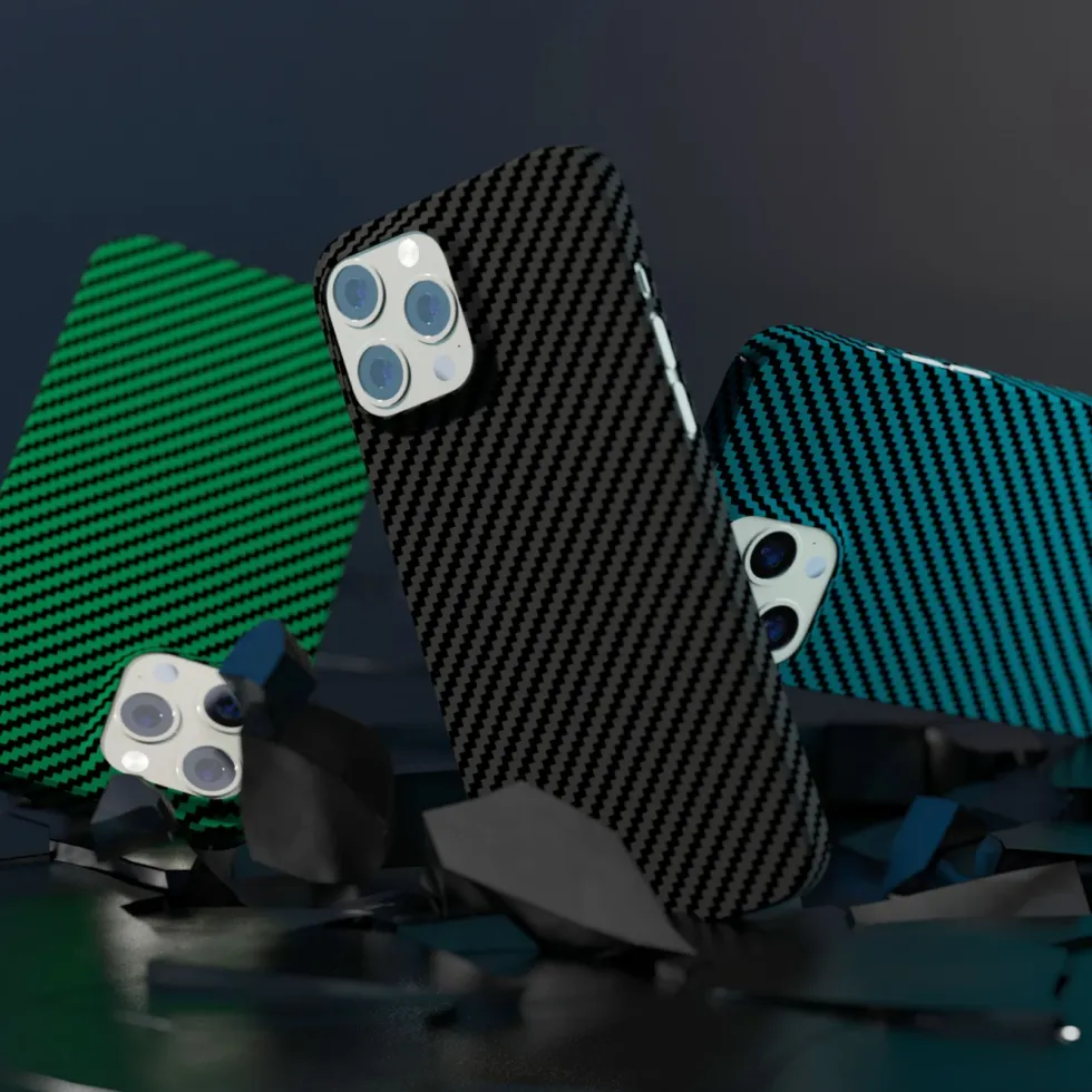 Linocell Premium Kevlar Robust deksel for iPhone 13 Pro Max Grønn