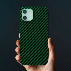 Linocell Premium Kevlar Robust deksel for iPhone 12 og 12 Pro Grønn