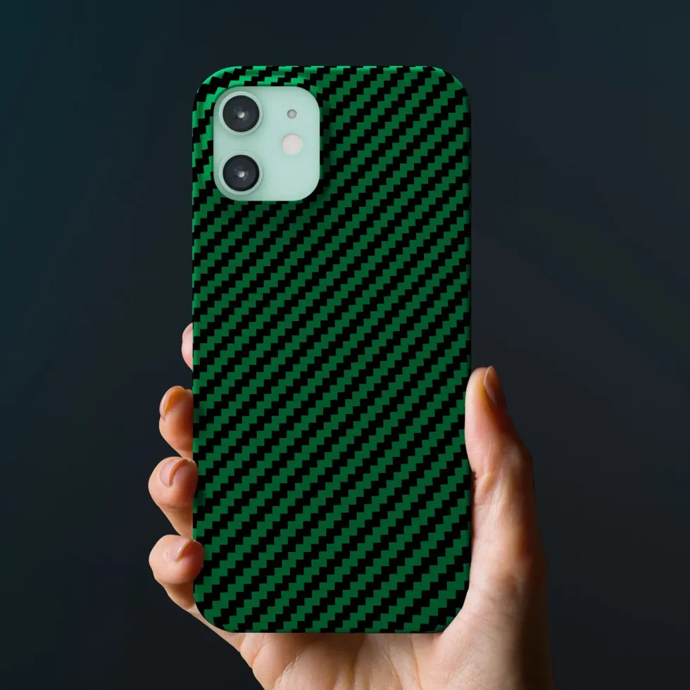 Linocell Premium Kevlar Robust deksel for iPhone 12 og 12 Pro Grønn