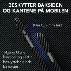 Linocell Premium Kevlar Robust deksel for iPhone 13 Pro Max Svart