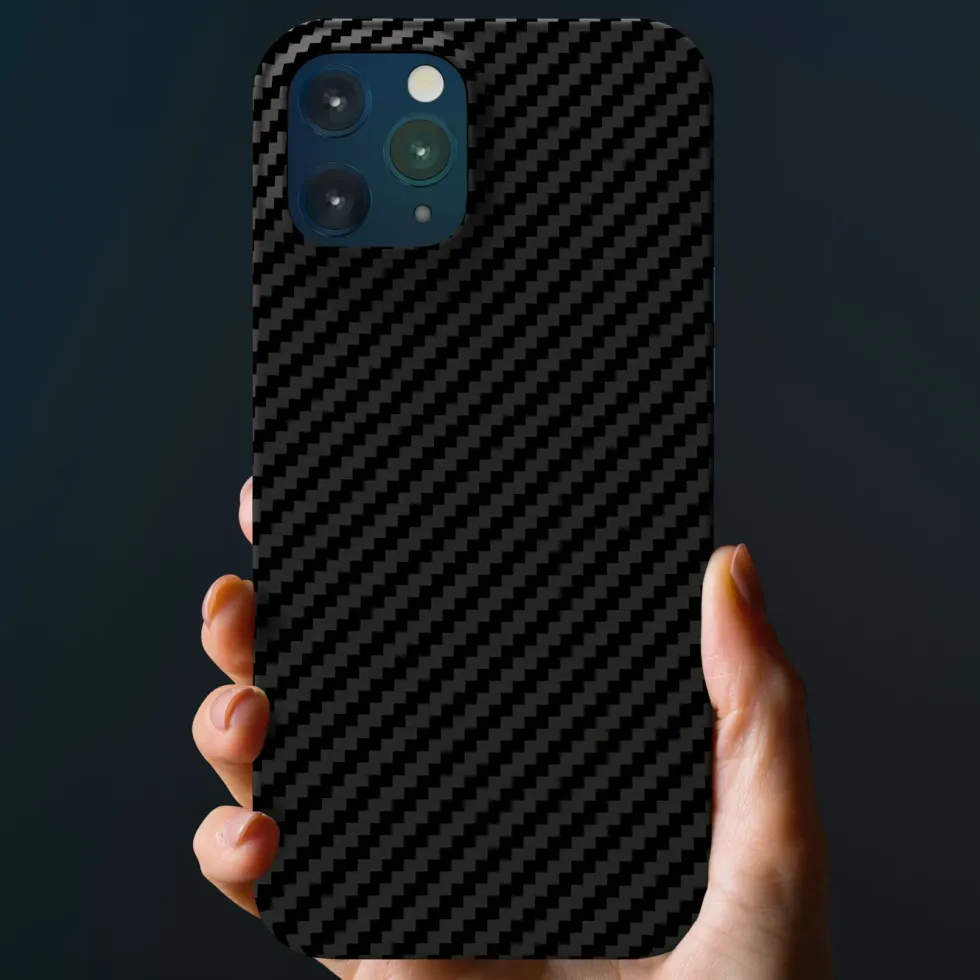 Linocell Premium Kevlar Robust deksel for iPhone 12 Pro Max Svart