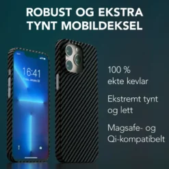 Linocell Premium Kevlar Robust deksel for iPhone 13 Pro Svart