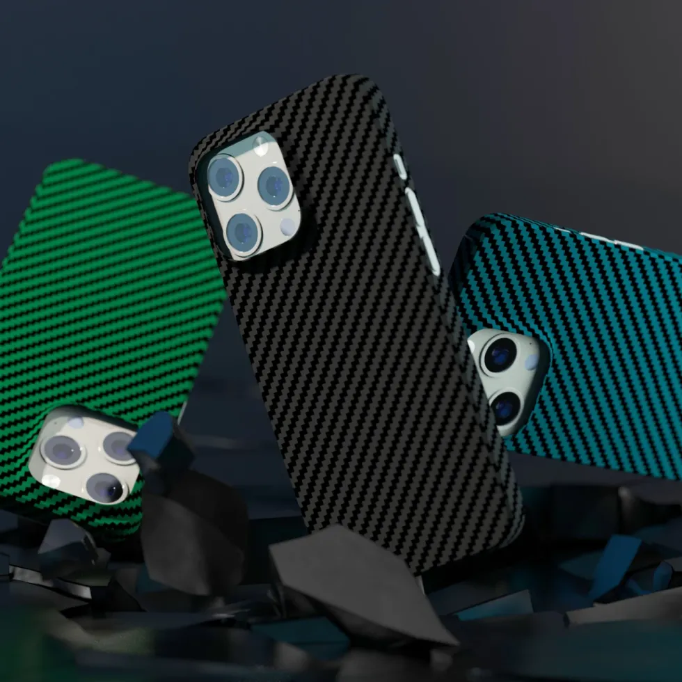 Linocell Premium Kevlar Robust deksel for iPhone 13 Pro Svart