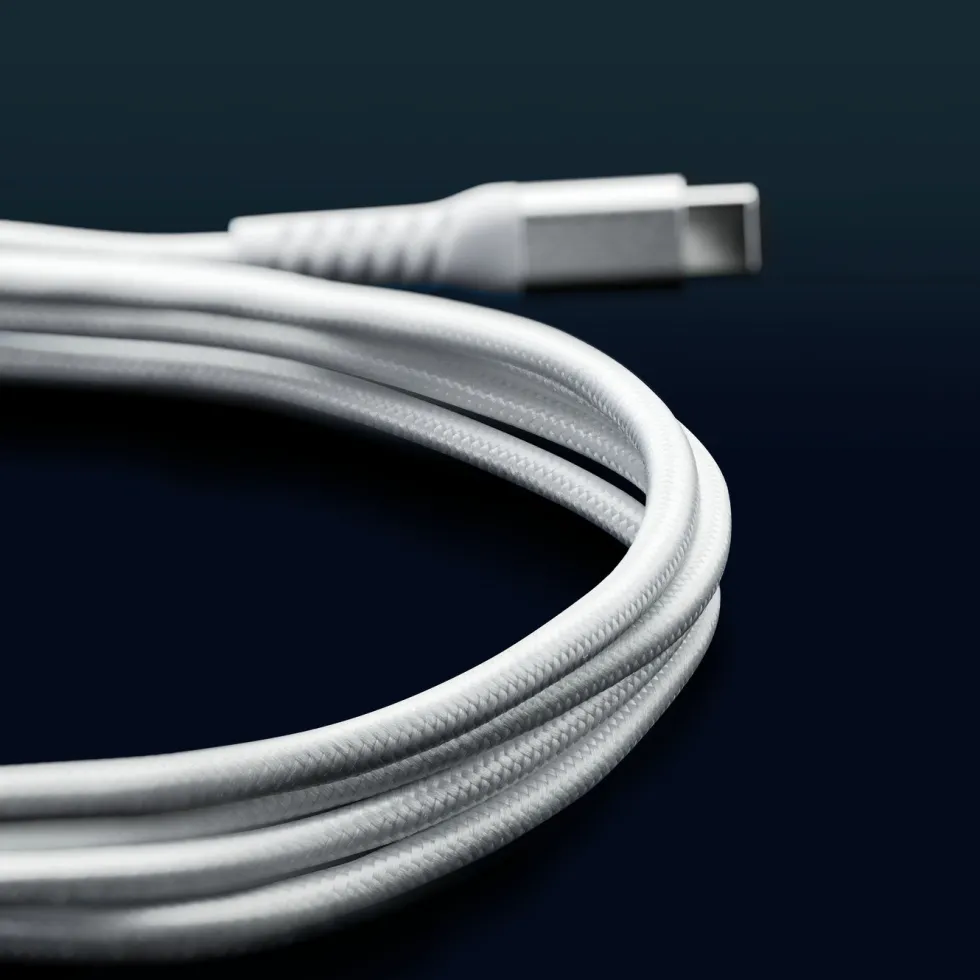 Linocell Premium Kevlar USB-C- til Lightning-kabel Hvit 0,5 m