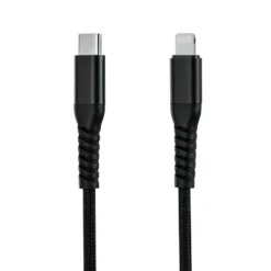Linocell Premium Kevlar USB-C- til Lightning-kabel Svart 0,5 m