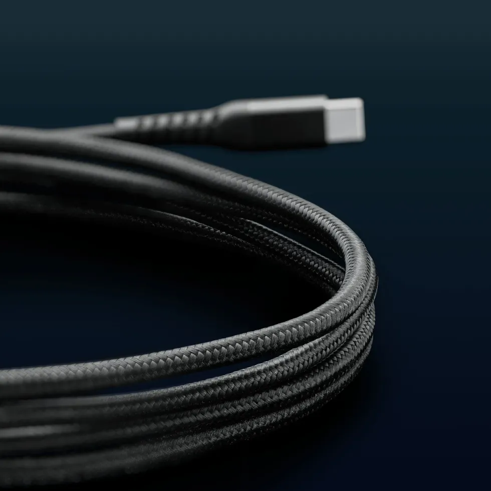 Linocell Premium Kevlar USB-C- til Lightning-kabel Svart 0,5 m