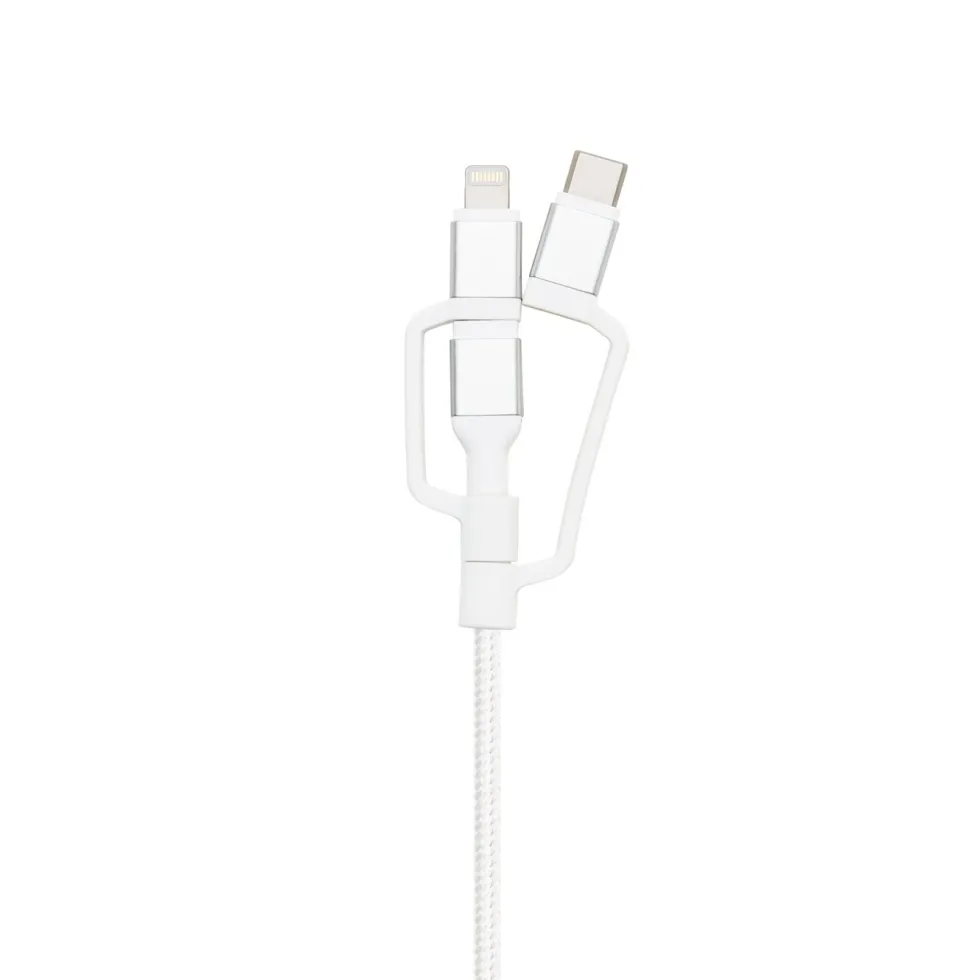 Linocell Premium USB-A til Micro-USB, Lightning og USB-C adapter Hvit