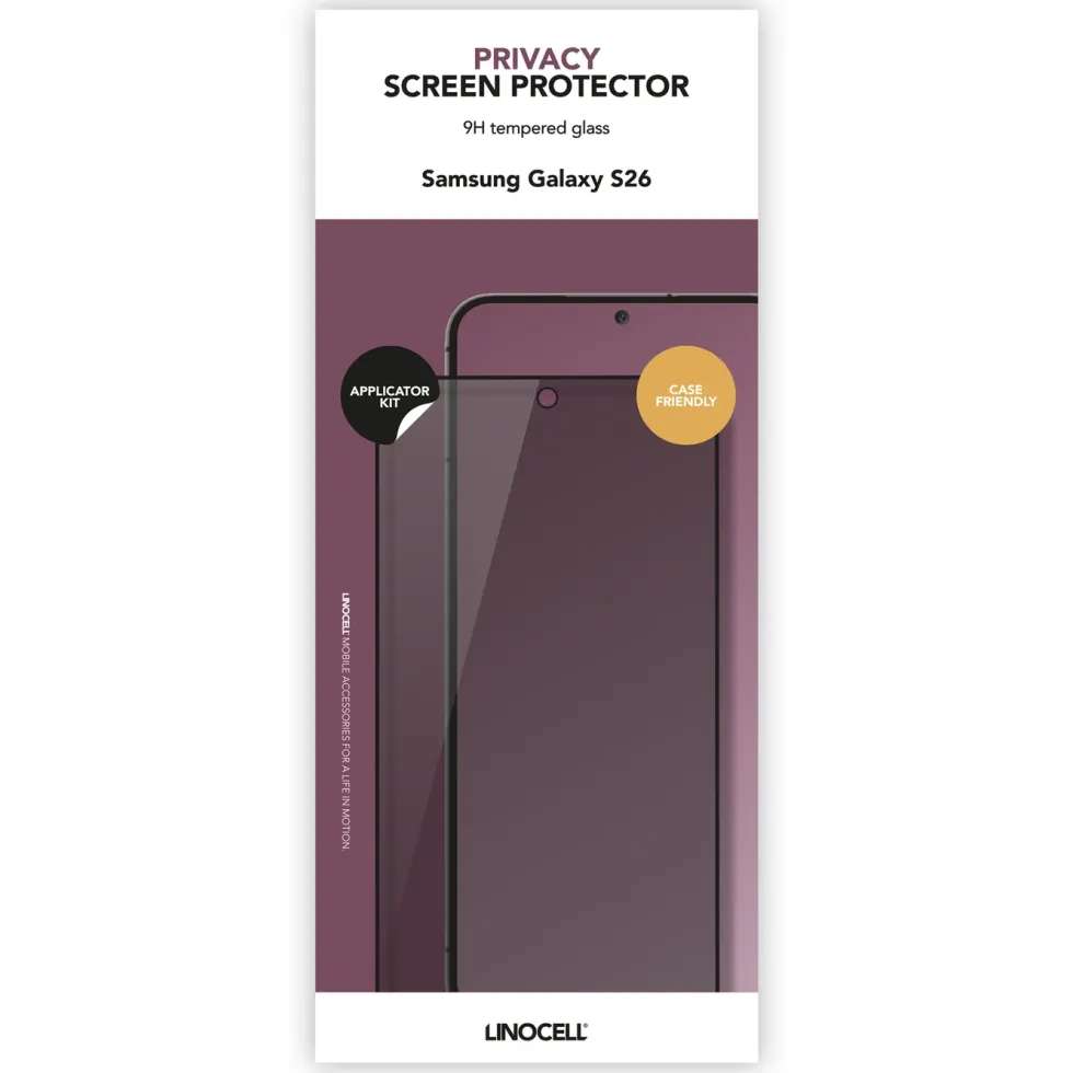 Linocell Privacy skjermbeskytter for Samsung Galaxy S26