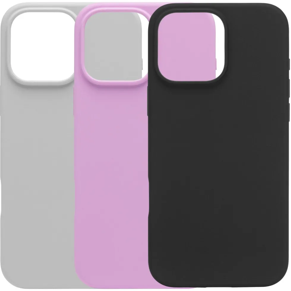 Linocell Rubber case for iPhone 16 Pro Max Svart