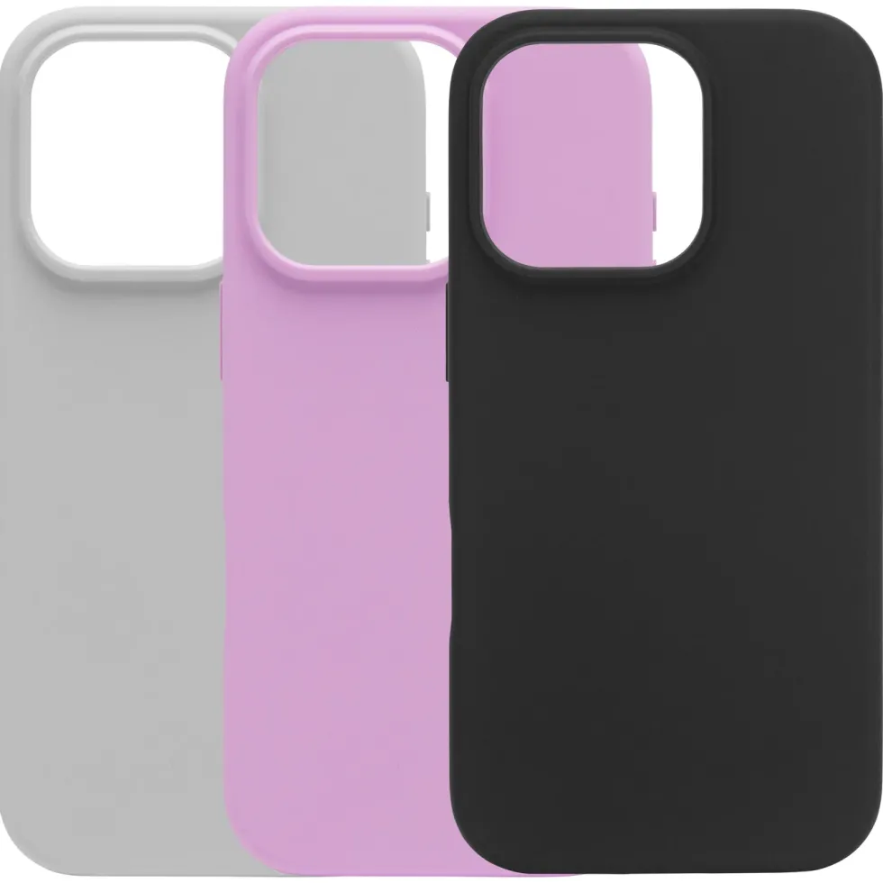 Linocell Rubber case for iPhone 16 Pro Svart