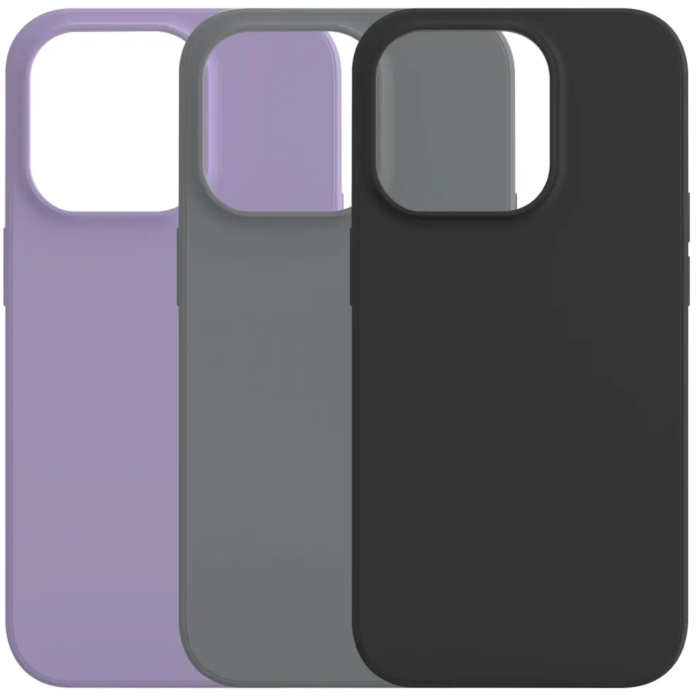 Linocell Rubber case for iPhone 14 Pro Svart