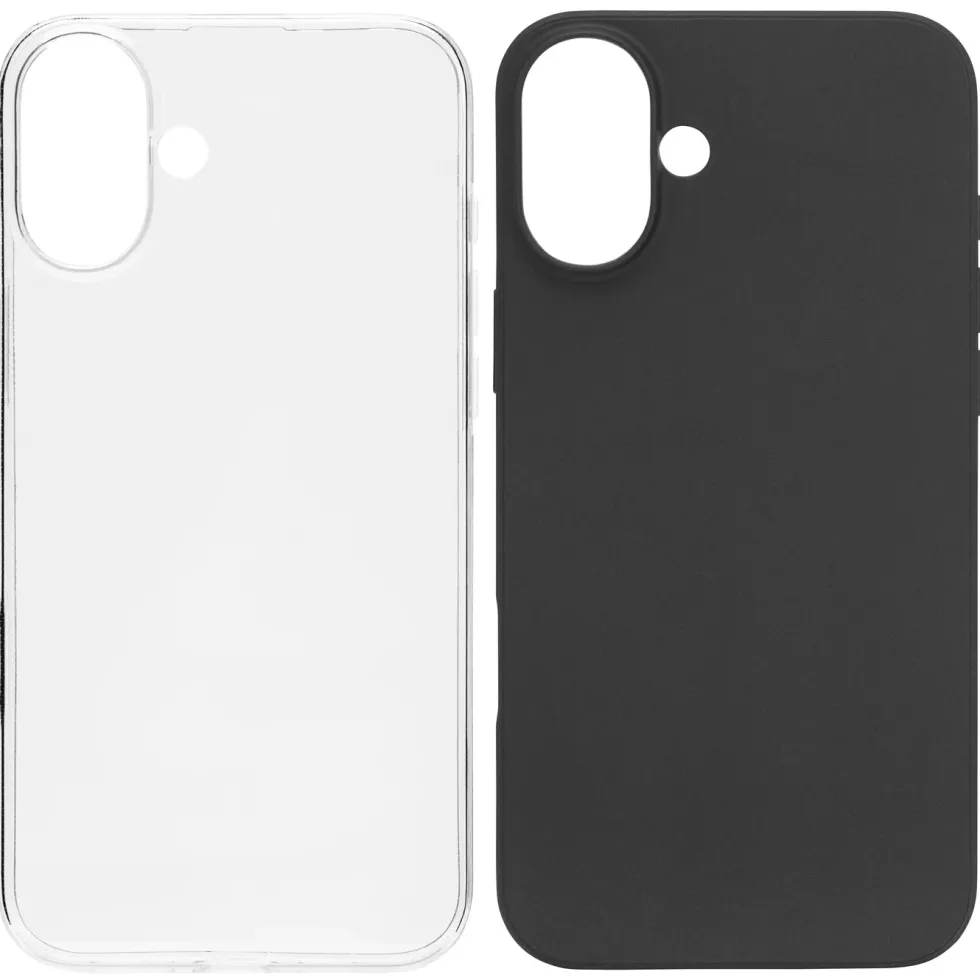 Linocell Second skin for iPhone 16 Plus Svart