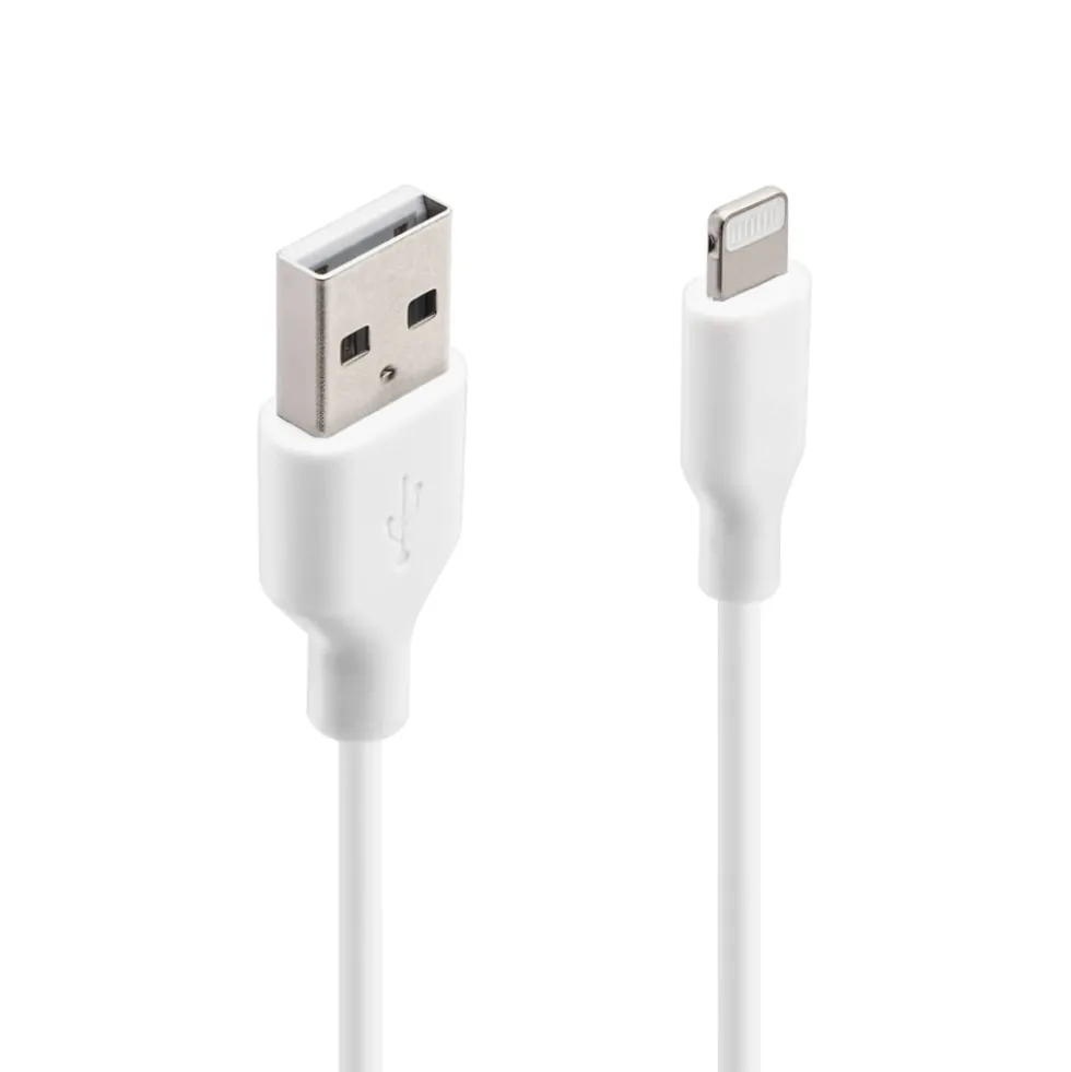 Linocell USB-A til Lightning-kabel Hvit 2 m