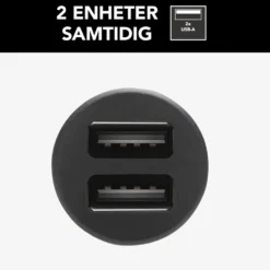 Linocell USB-billader med to USB-porter 4,8 A Svart