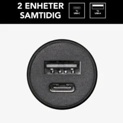 Linocell USB-billader med USB-C- og A-port
