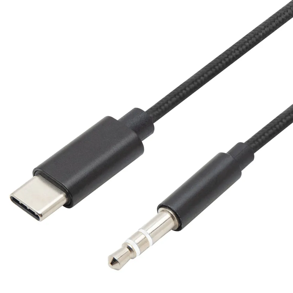 Linocell USB-C til 3,5 mm-kabel 1 m - Svart