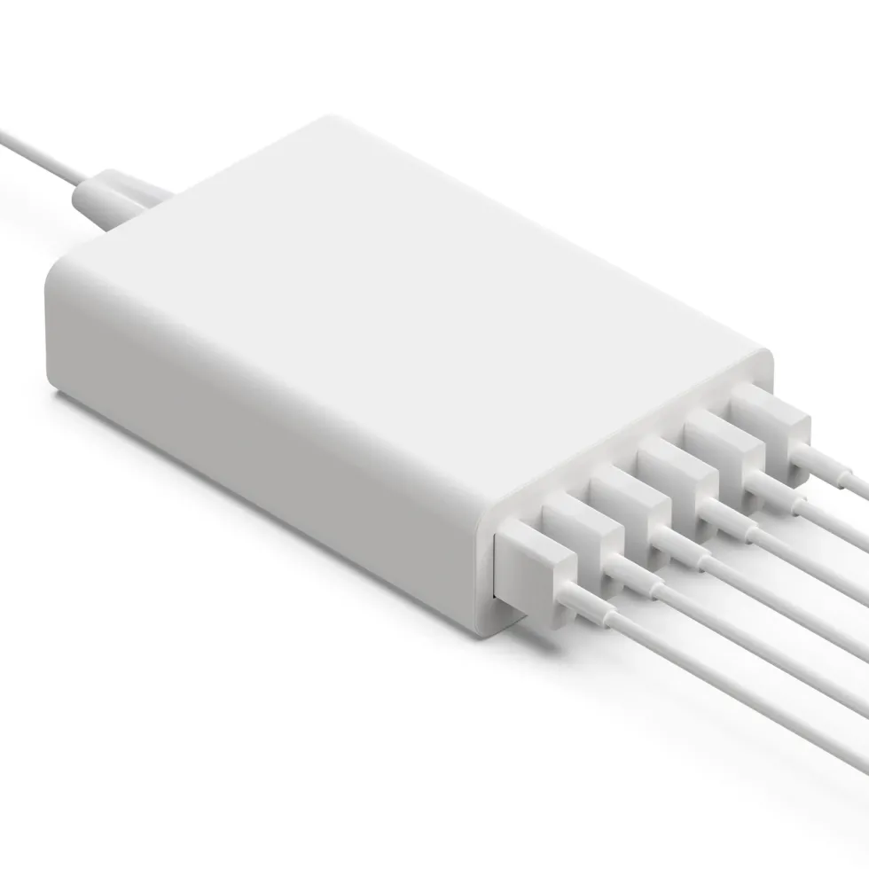 Linocell USB-ladestasjon med 6 porter Hvit