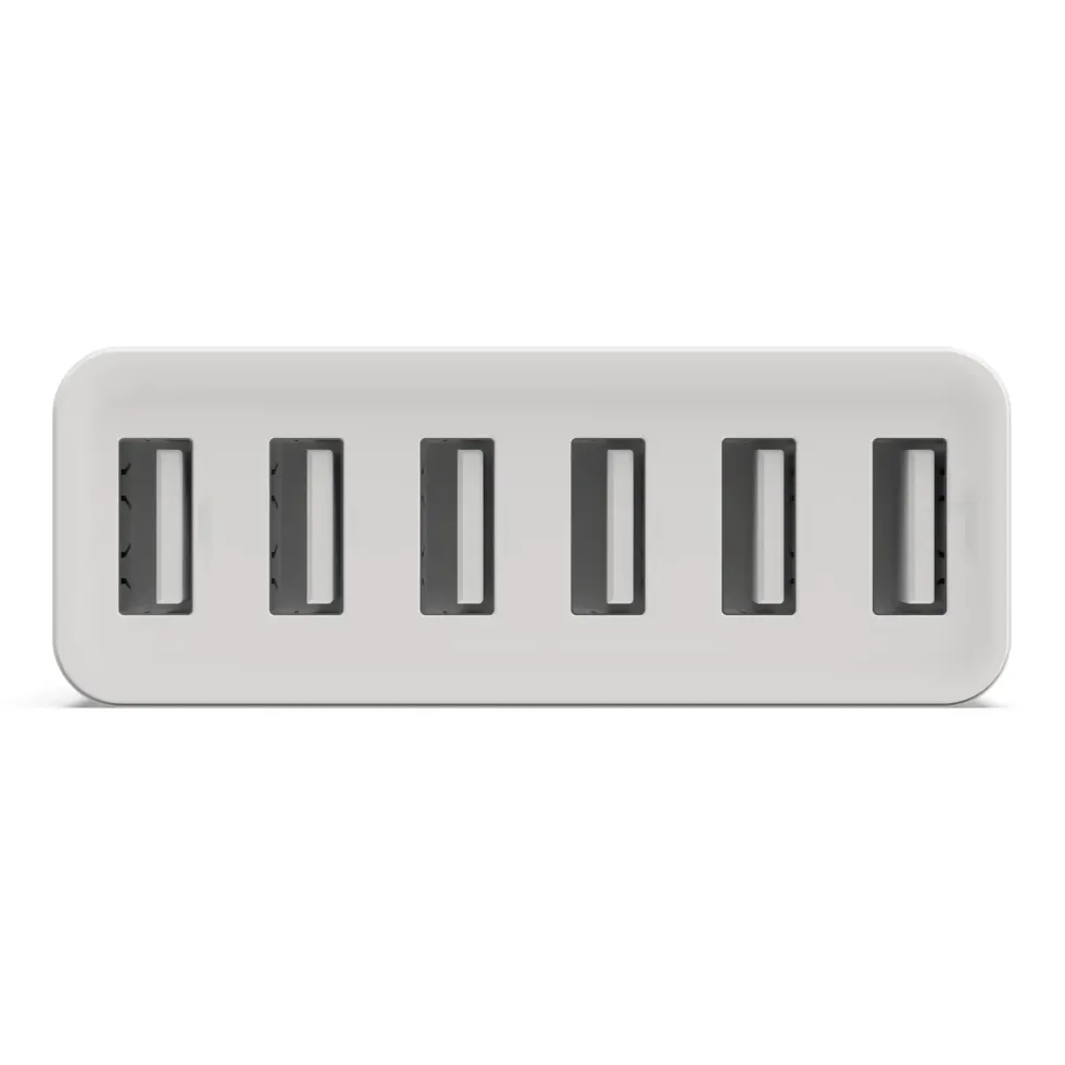 Linocell USB-ladestasjon med 6 porter Hvit