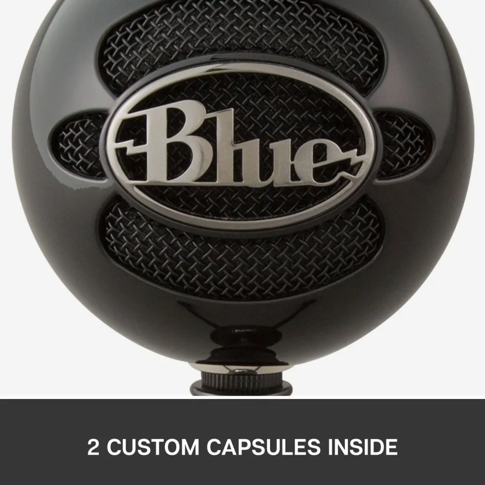 Logitech C Blue Snowball USB-stereomikrofon Svart