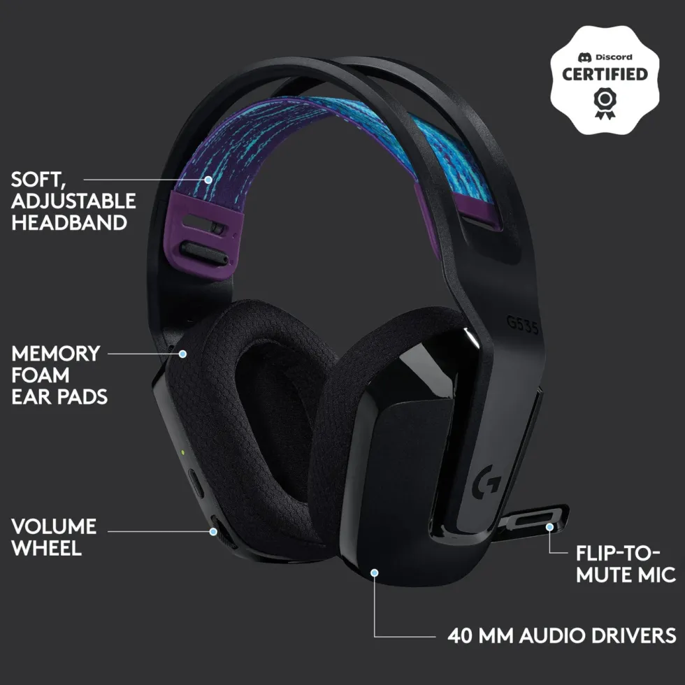 Logitech G 535 Lightspeed Trådløst gamingheadset
