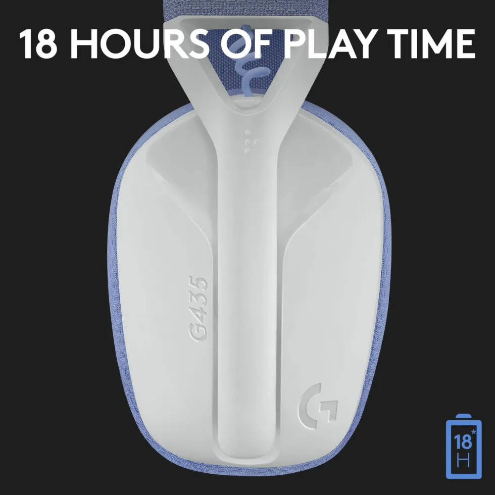 Logitech G 435 Lightspeed Trådløst gamingheadset Off-white & Lila