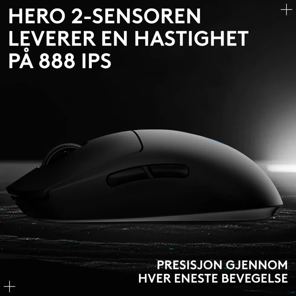 Logitech G Pro 2 Trådløs gamingmus for proffer Svart
